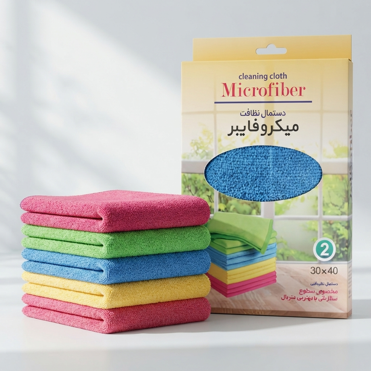 قیمت دستمال میکروفایبر تخصصی بدنه خودرو برند ناب فایبر