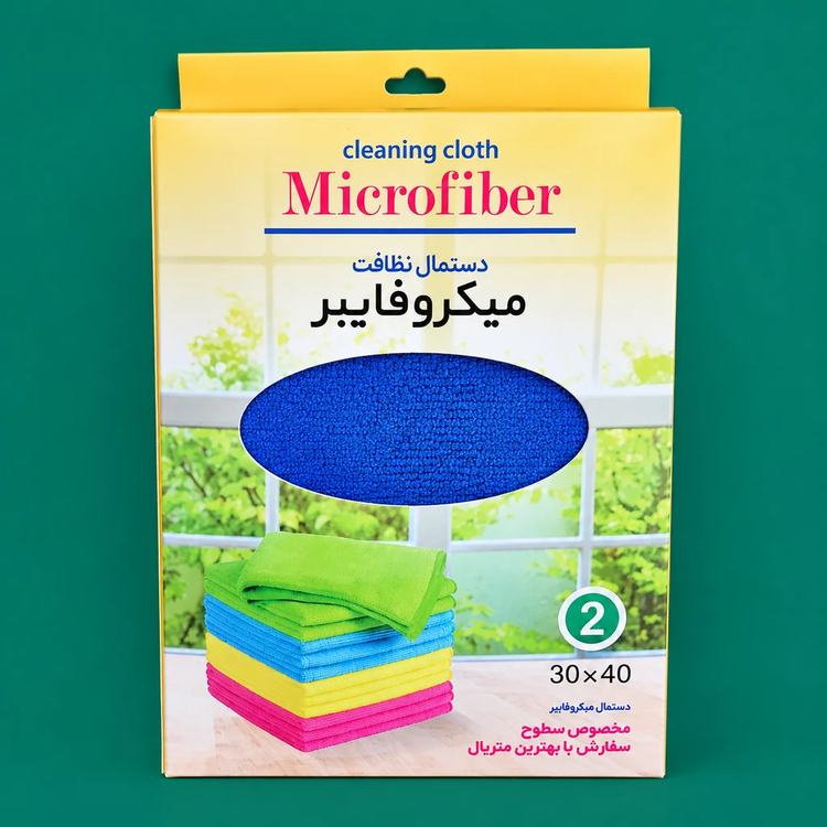 دستمال میکروفایبر سطوح ناب فایبر بسته ۲ عددی
